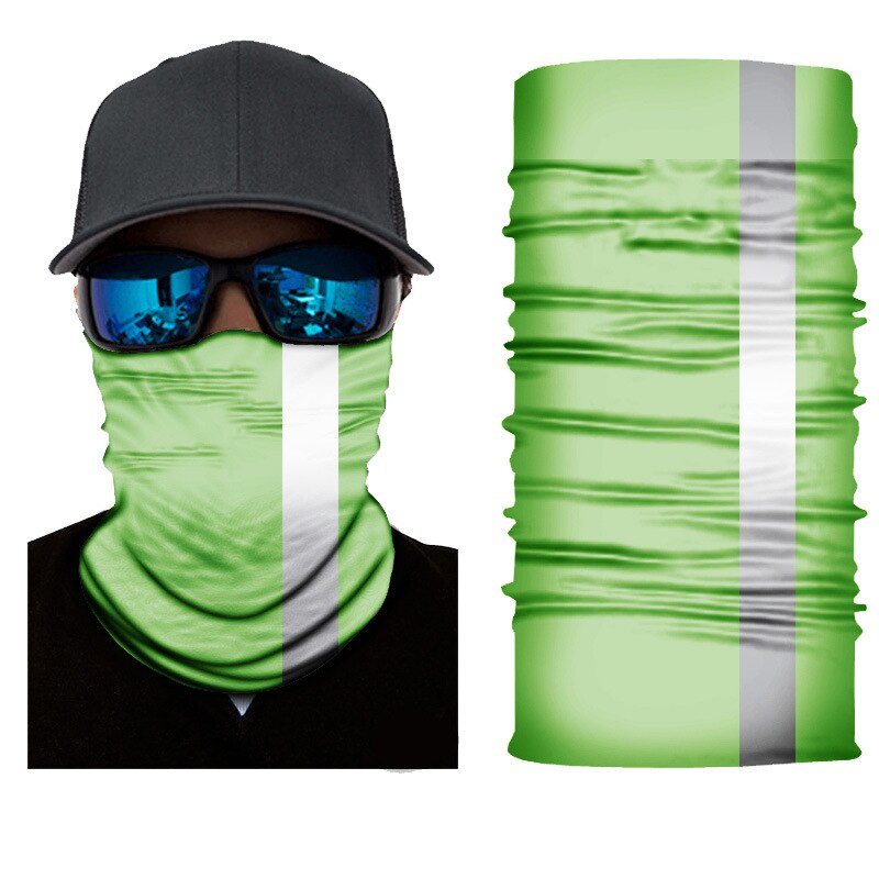 Reflective strip outdoor ever-changing sports seamless scarf fluorescent green multifunctional printing magic headscarf A265
