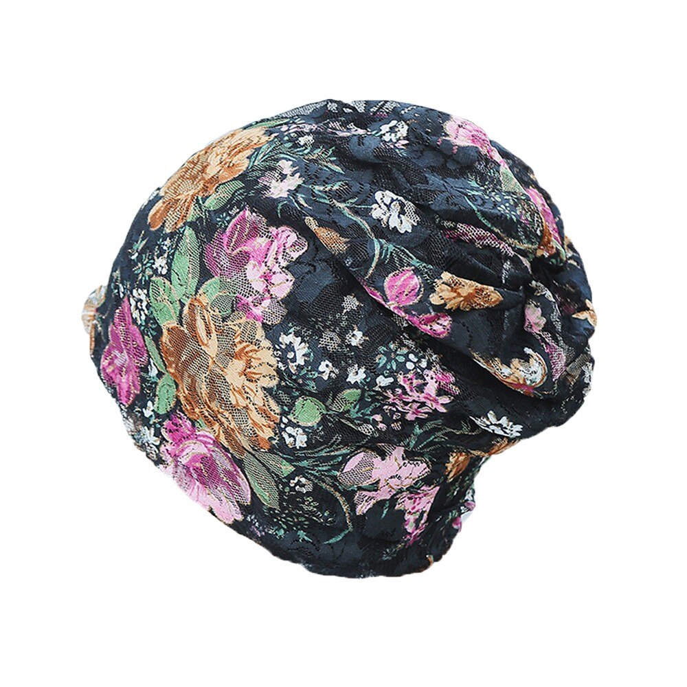 Kvinder blomst muslim cancer kemo hat hue tørklæde turban hoved wrap cap trykt hovedbeklædning dame hatte  #t5p