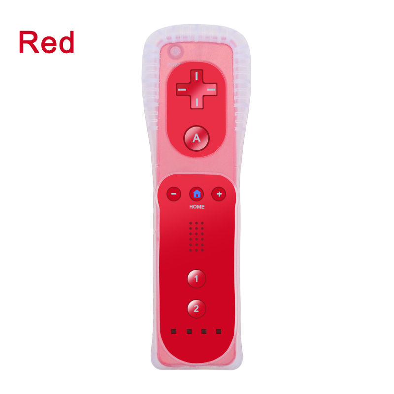 Controller Gamepad remoto Wireless 2 in 1 per Nintendo Wii Nunchuck con custodia in Silicone sensore di movimento SYNC Gamepad: Red remote