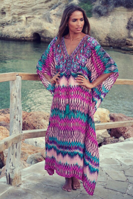 Dames boho retro bloemenprint bikini cover-up met franjes en kwastjes zomer halflange chiffon cardigan enkellange kimono cape