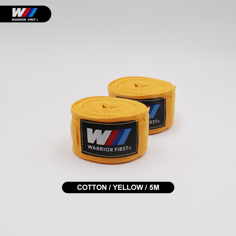 2 teile/paket 3M/5M Länge 100% Baumwolle Boxen Hand wickelt MMA Muay thailändisch trete Boxen boxbandagen Für Ausbildung Bandagen: 5m-Gelb