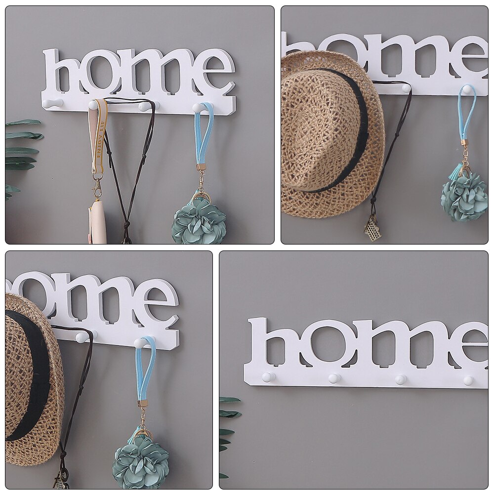 Key Holder Mail Rack Entryway Shelf Wall Mount Hooks Letter Key Sorter Organizer Door Entryway Hook Wall Hangers With 4 Hooks: Default Title