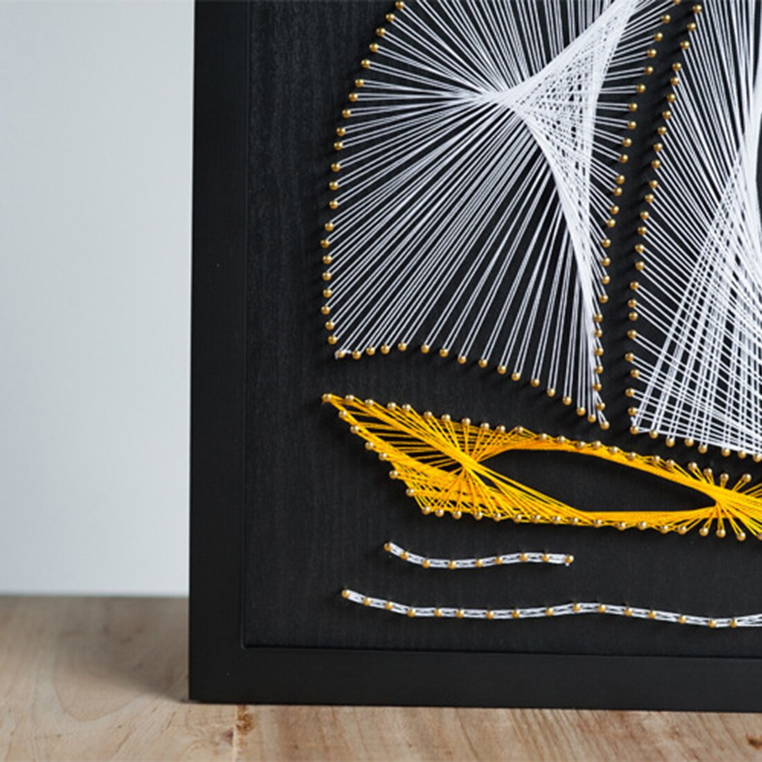 Kit d'art de ficelle de clou bricolage | Ligne de voile unie, Kit d'art de peinture à dessin avec cadre, accessoires de décoration pour la maison,