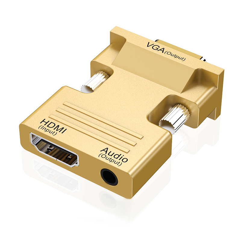 Hdmi till vga med ljudadapter, hd-kabelgränssnitt för pc/skärm/tv/projektor-omvandlare: Glod