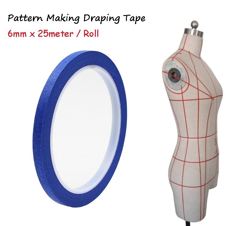 Blue Thin Paper Masking Tape For Painting &amp; Drawing &amp; DIY Nail Arts &amp; Pattern Making Draping Tape 25M