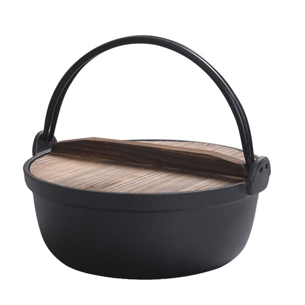 1 Pc Practical Cast Iron Pot Large Capacity Soup Pot Household Stew Pot (Black)