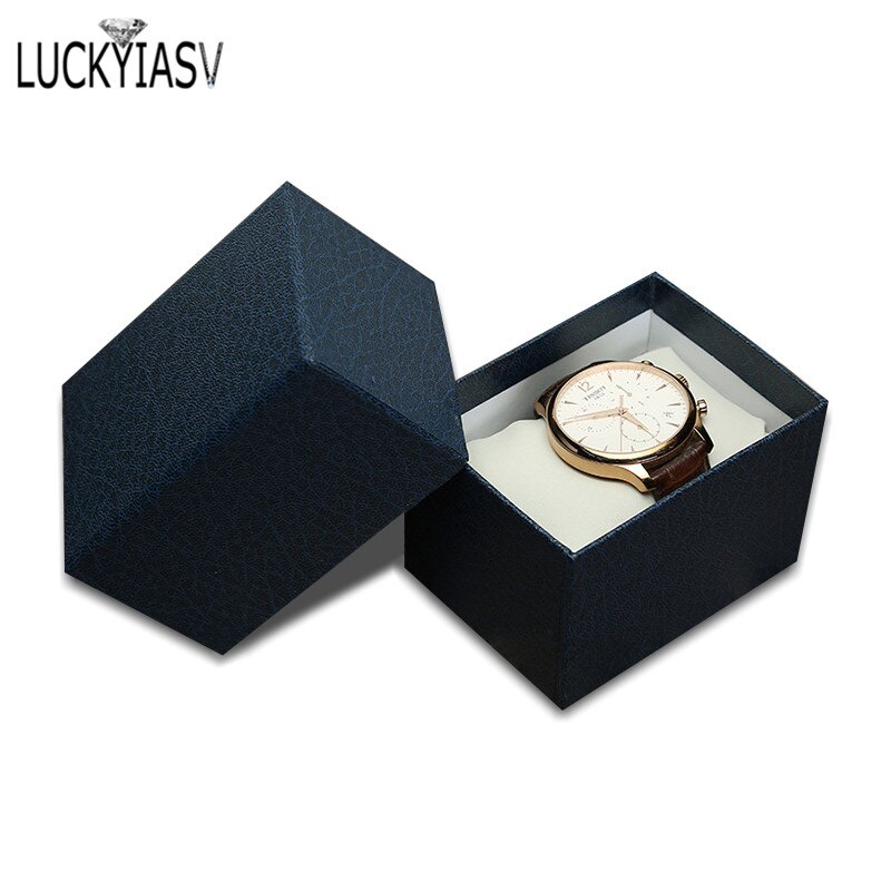 Zwart Lederen Horloge Box Armband Sieraden Doos Man Horloge Geschenkdoos Toonde Case Armband Dozen
