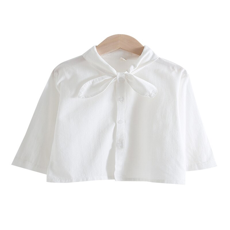 Bow Children Clothes Spring Summer Girls Cotton Blouses Shirts Kids Teenagers Outwear Breathable