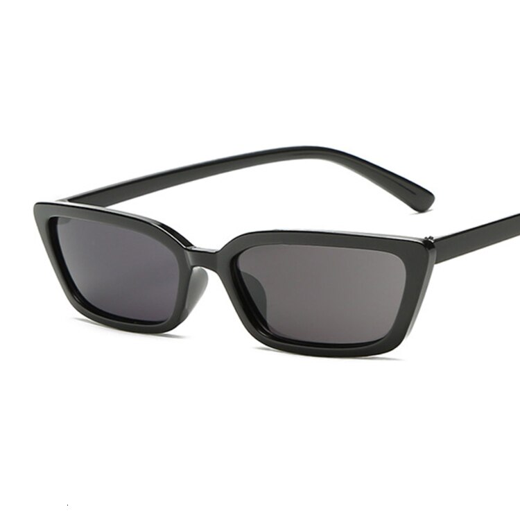 Gafas de sol cuadradas de de de lujo de de gafas triangulares estrechas pequeñas gafas de sol Vintage para mujer: Black Gray