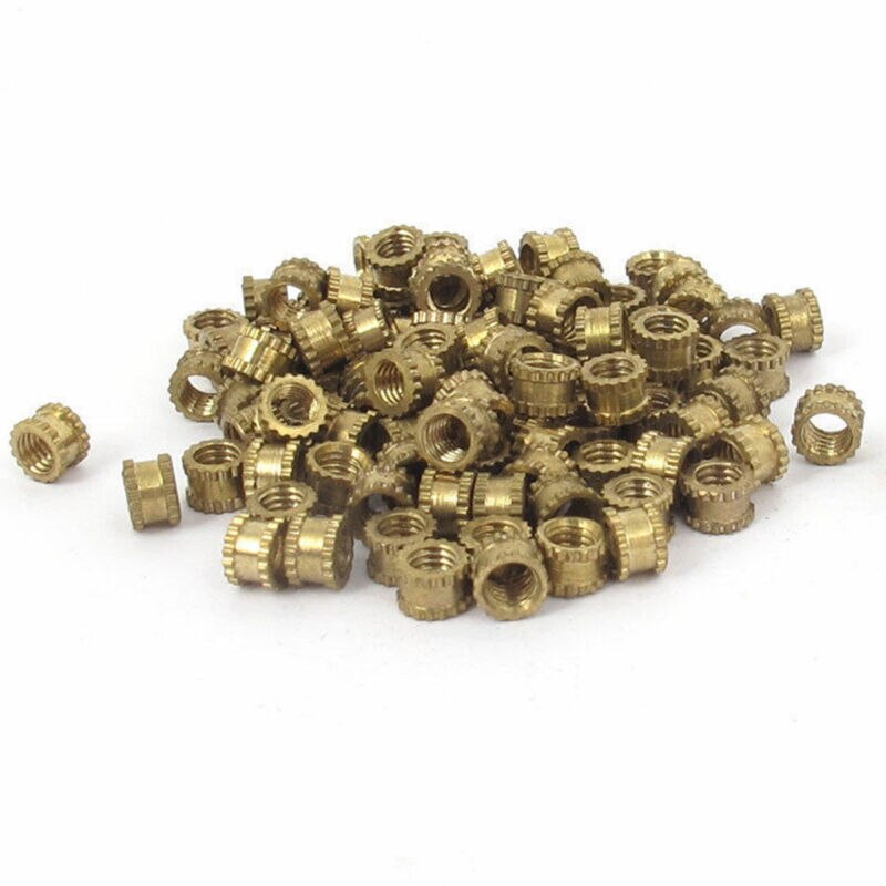 100 stücke 4,2mm M3x3mm Injektion kupfer murmeln Kupfer einsätze Gerändelt murmeln Kupfer blume murmeln