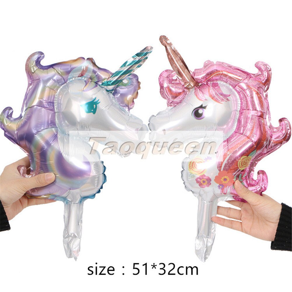 45-110cm Giant Unicorn Balloon Party Supplies Birthday Party Decorations Rainbow Balloons kids Foil Balloons cartoon hat