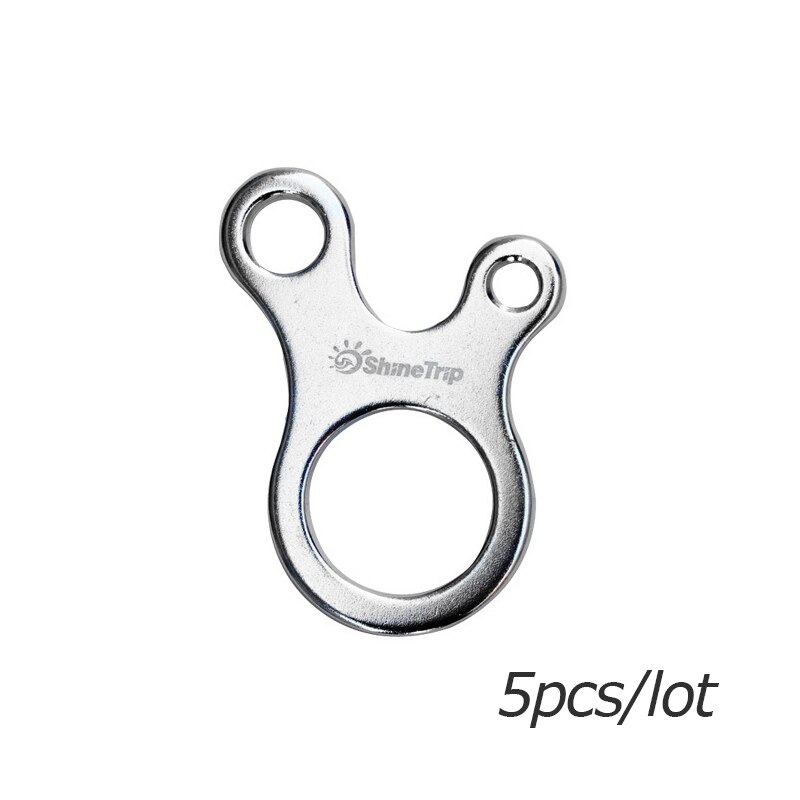 ShineTrip 5 pcs/lot Camping Tent Wind Cord Rope Fastener Guy Line Runner Adjuster Carabiner Hook Hanger Tightener: Silver