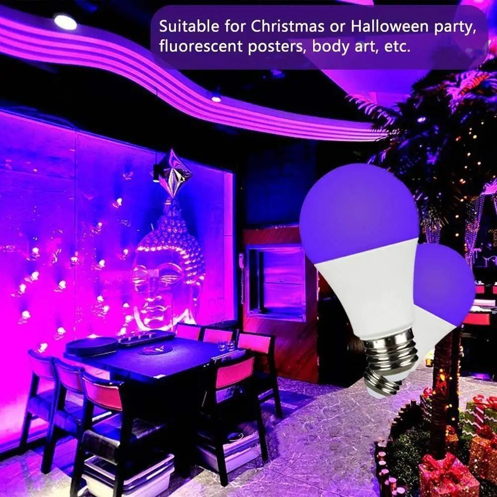 Blacklight Ultraviolette Lamp UV Paarse Lamp Sfeer E27 UV-lampen 10 W 360 Glow Paars Zwart Gloeilamp Feestartikelen