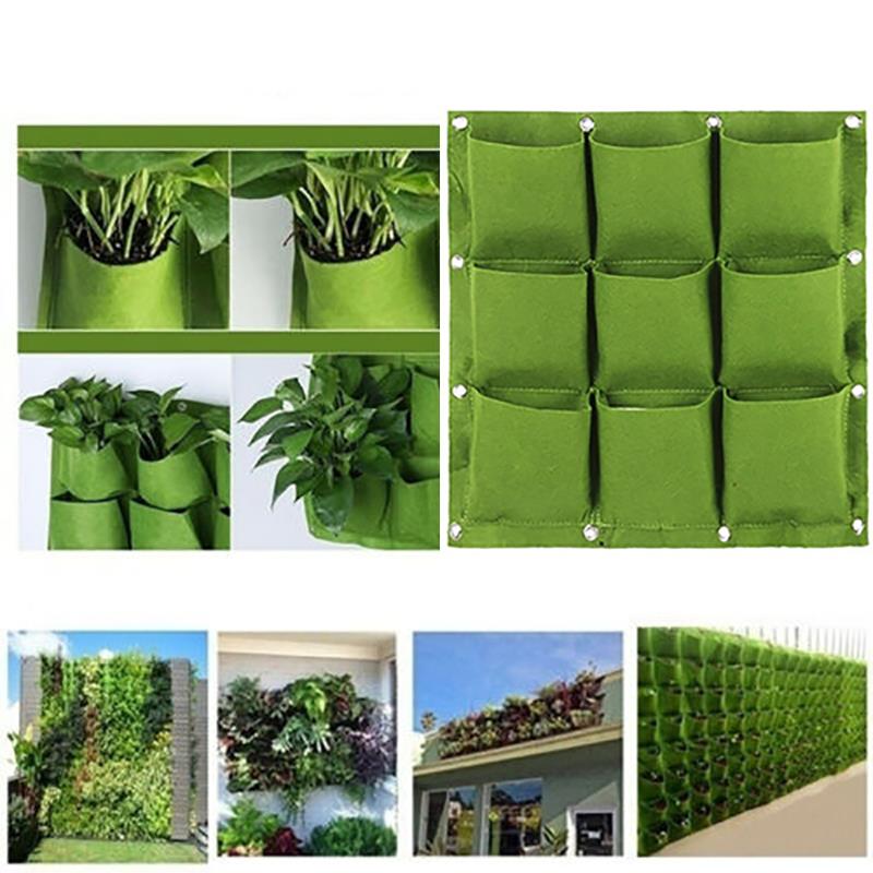 Muur hangende plantzakken tuin verticale plantenbak met meerdere zakken voor aan de muur gemonteerde tuin bloemen buiten binnen kweekpotten