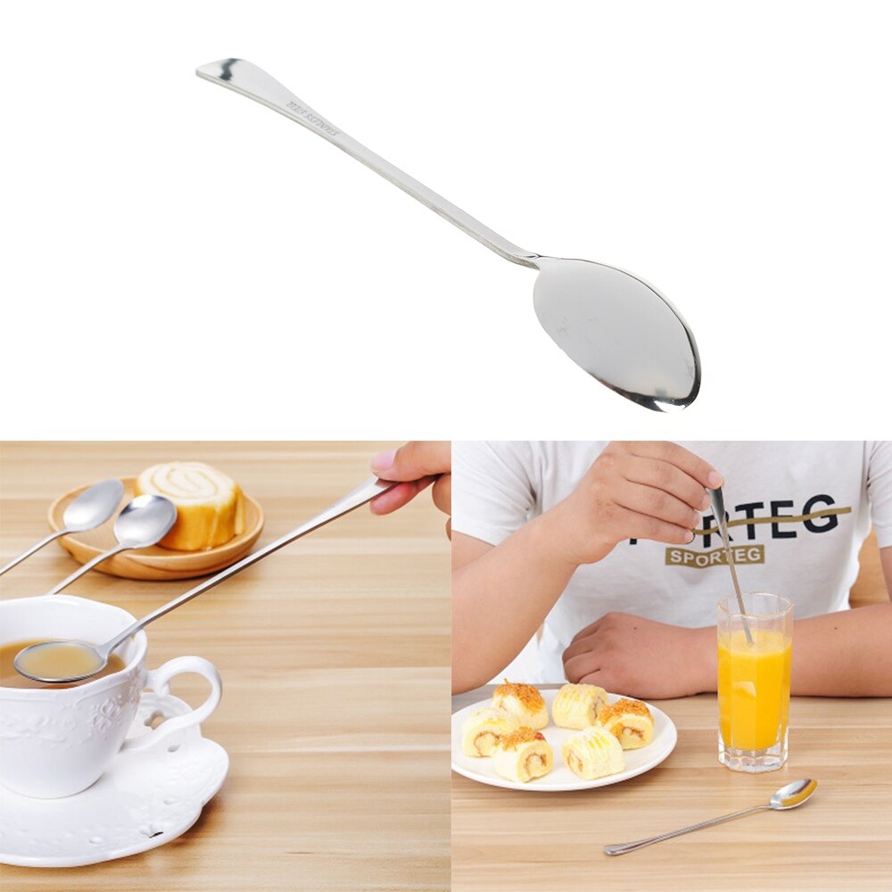 1Pc Stainless Steel Creativity Tea Spoon Dessert Coffee Ice Cream Stir Spoons Kitchen Accessories Bar Tools Long Handle