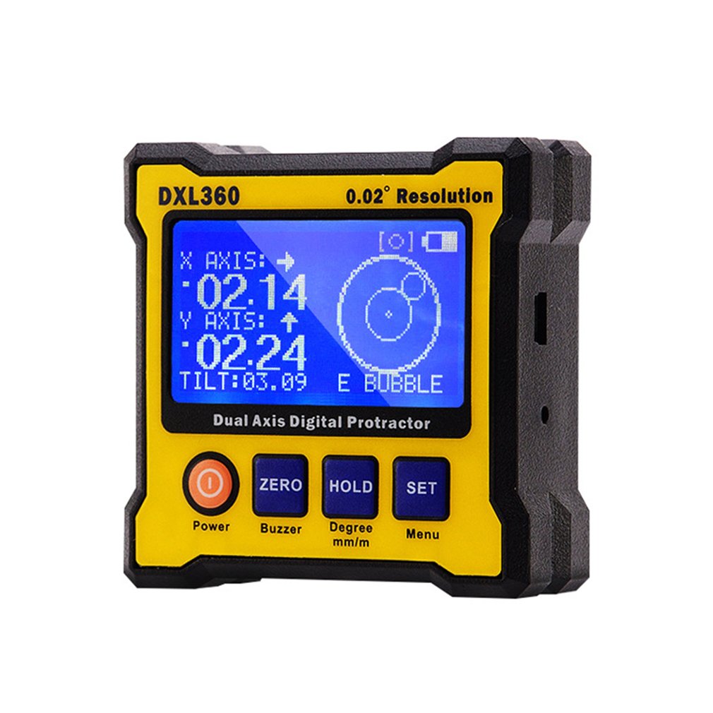 DXL360 Dual-axis Digital Display Level Gauge Angle Protractor Electronic Inclinometer Angle Meter Mini Level Magnetic Base