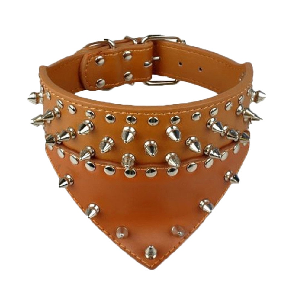 Adjustable Leather Rivet Spiked Studded Pet Puppy Dog Collar Neck Strap: B / S