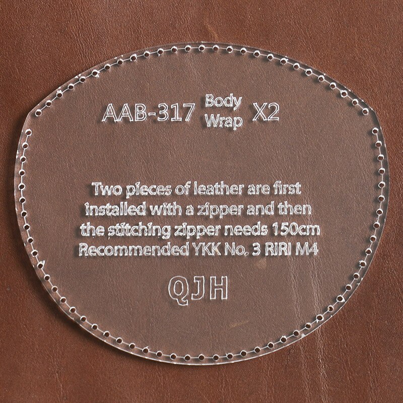 DIY Handmade Personality Zipper Coin Purse Coin Storage Bag Acrylic Template Handmade Leather Craft Bag Template