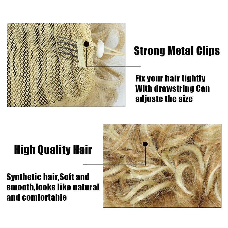 LUPU Messy Hair Chignon Black Brown Donut Updo Synthetic Hair Bun For Women Heat Resistant Fiber Hair Accessories