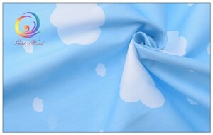 Tela de algodón de sarga con estampado de Sky NUBES AZULES para coser ropa de cama de bebé, sábanas, ropa de dormir, Material para falda vestido: A 1 piece 50cmX160cm