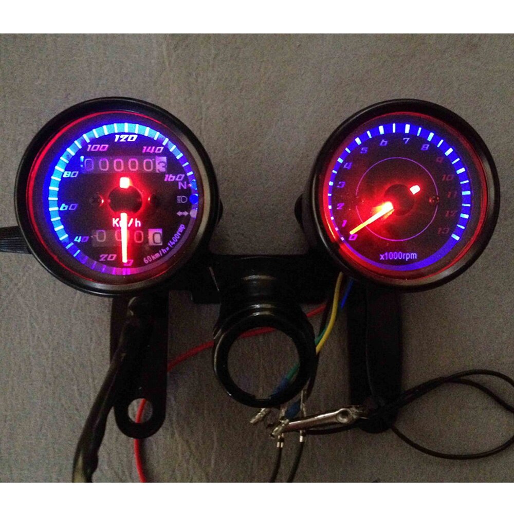 Velocímetro LED para motocicleta, accesorios para motocicleta, odómetro con retroiluminación cafe racer, tacómetro de instrumentos para moto, panel de calibre para scooter