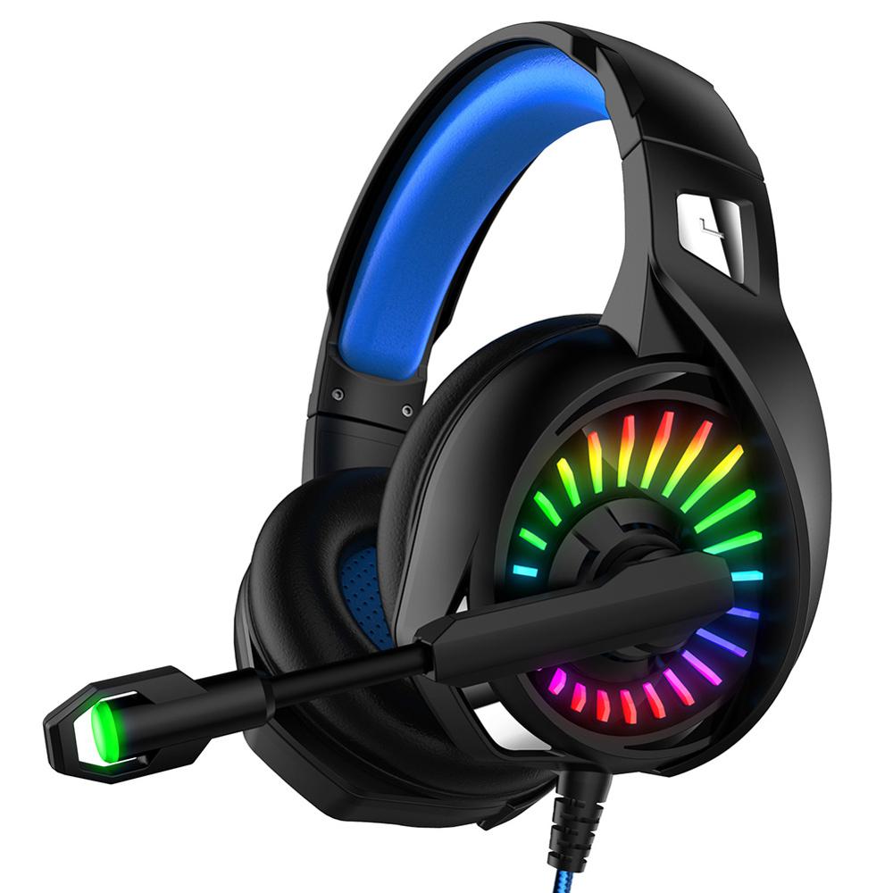 Gaming Headset Met Microfoon Kleur Veranderende Stereo Hoofdtelefoon 3.5Mm Voor Laptop,Tablet, PS4, Pc, xbox Een