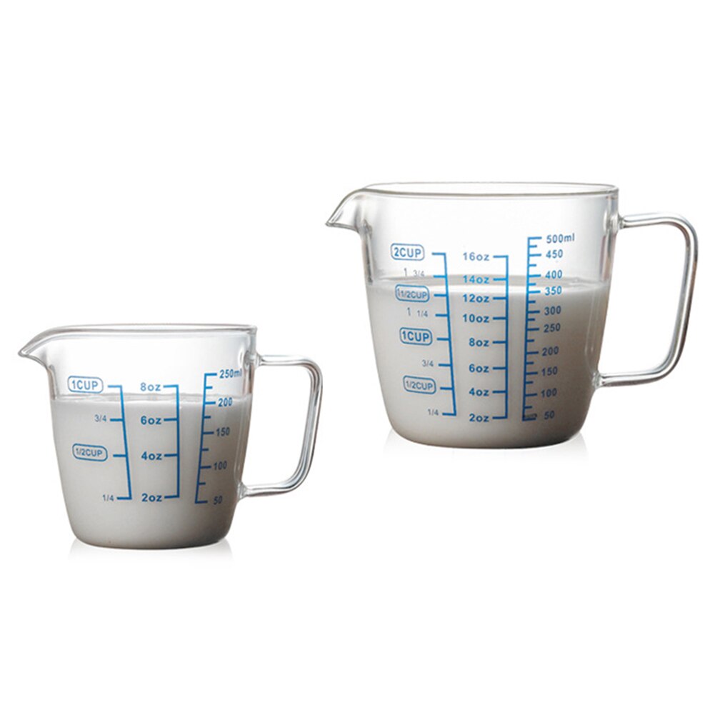 Pichet de mesure pour micro-ondes | Verre résistant à la chaleur, coupe de mesure échelle du lait, ustensiles de cuisine de 250/500ml