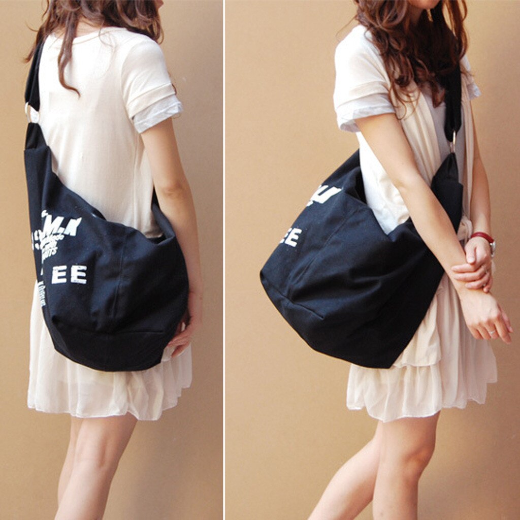 40 # preto coreano sobre sacos de ombro feminino irregular lona cruz corpo crossbody bolsas saco das senhoras n messenger bags
