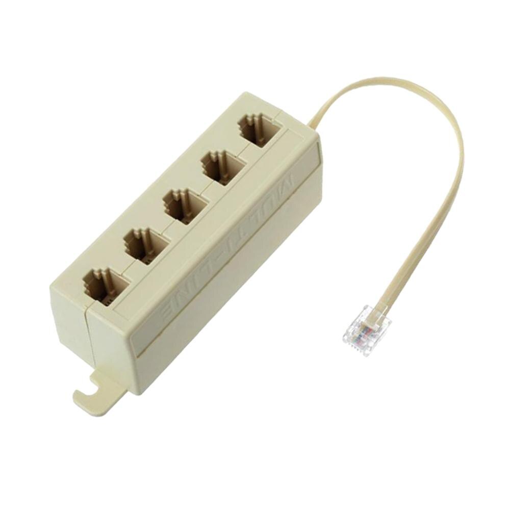 Telefono Splitter, 5 Modo RJ11 6P4C 1 Maschio a 5 Femminile Convertitore Adattatore, telefoni piastra A Muro e Separatore per la Linea di Fili Dd Lacci