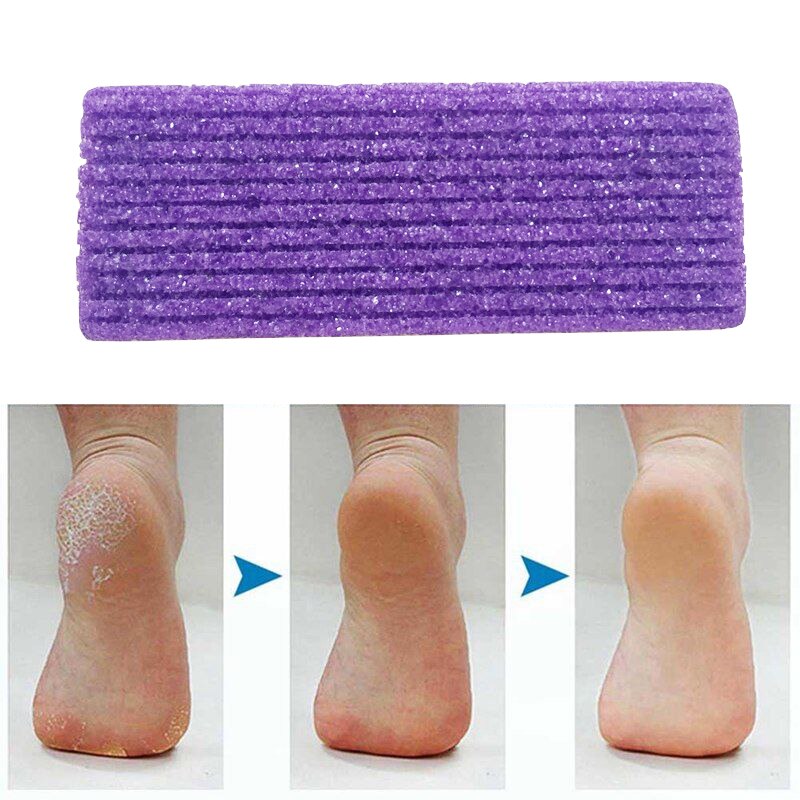 1pc púrpura piedra pómez para los pies esponja piedra callo exfoliar durezas eliminar depurador de pedicura muerto almohadilla para piel masaje de pie Junta