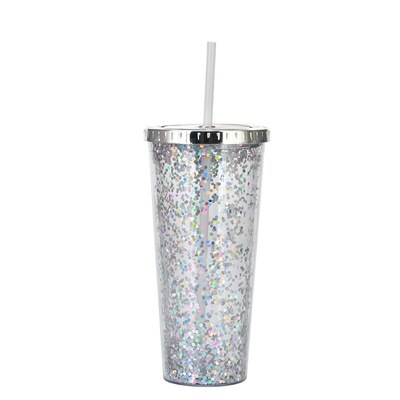 Color Sequins Tumblers Cup Straw Cold Cup with Lid Cups with Lids and Straws Mug Plastic Straight Cup Water Cups: 20