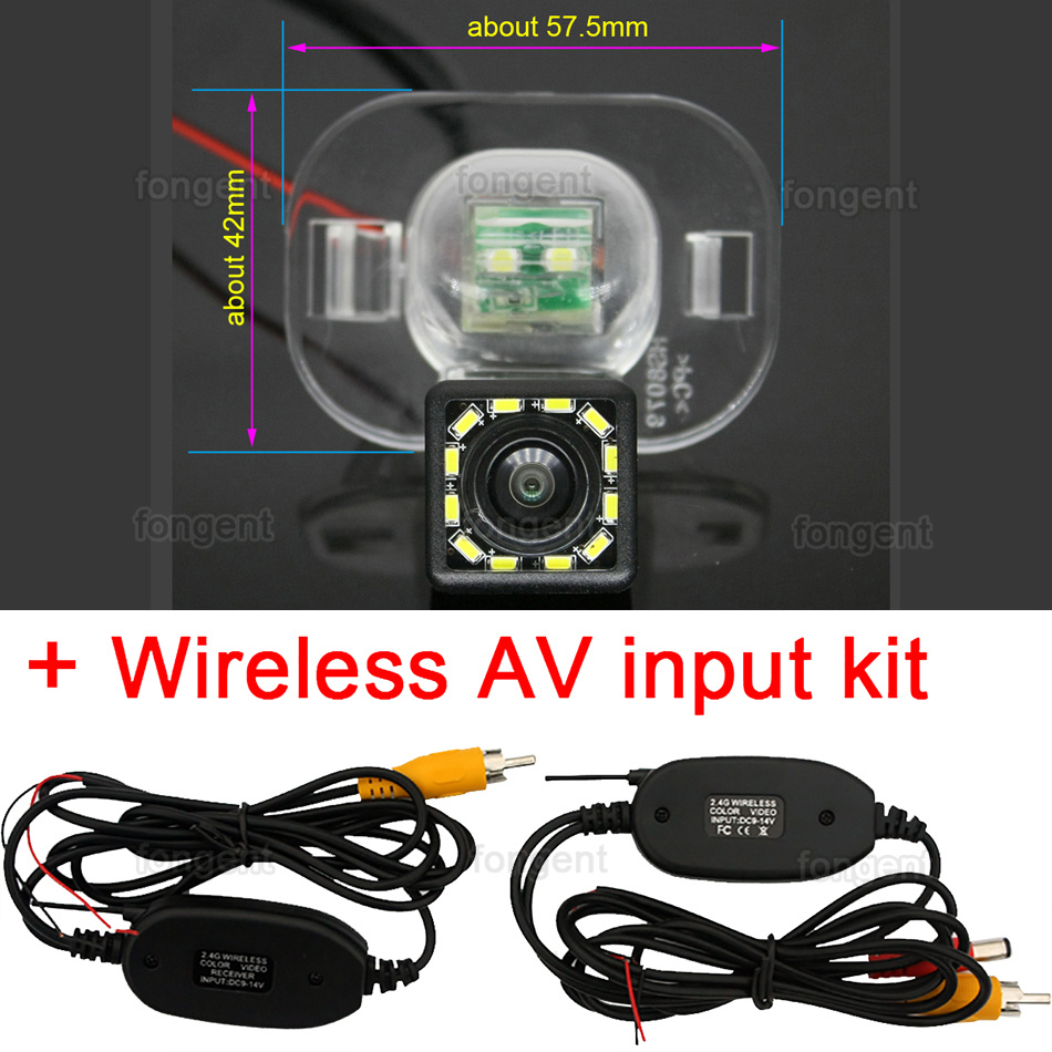 170 Degree 1920x1080P HD AHD Vehicle Rear View Reverse Camera For Hyundai Verna Solaris Sedan Kia Forte K3 Accent ix20 Venga: 12led Wireless