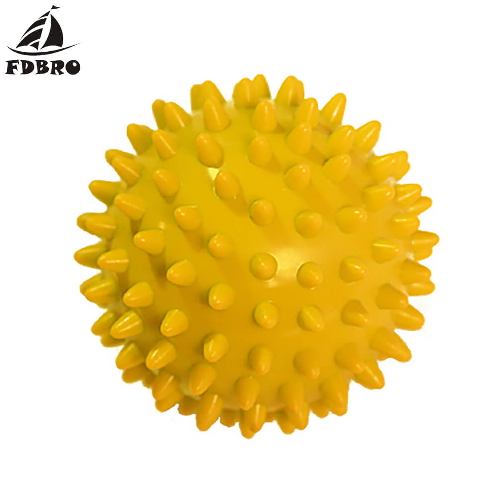 Fdbro 7cm pvc såler pinnsvin sensorisk trening grip ballen bærbar fysioterapi ball fitness pvc hånd massasje ball gratis innlegg: Gul
