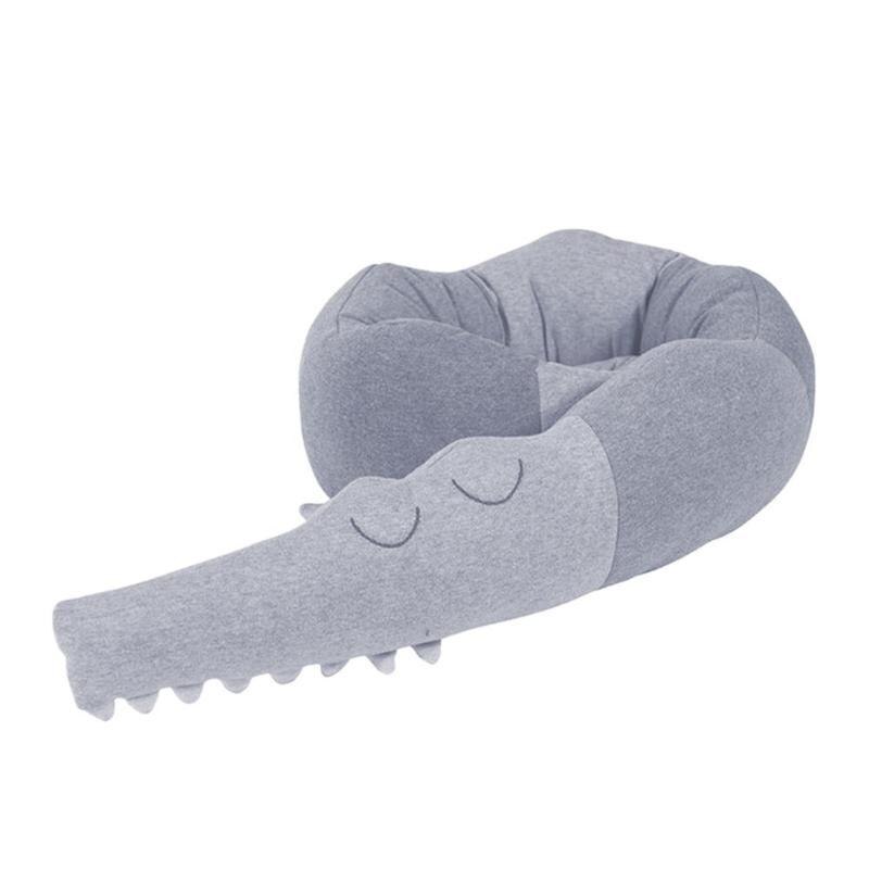 Newborn Baby Bed Crib Fence Bumper Toys Protection Crocodile Pillow Cotton Cushion Kids Room Decoration Bed Bumper 205cm: 01