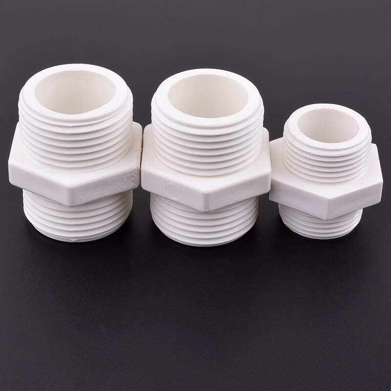 1/2"~2" Male Thread Equal Diameter Joints PVC Pipe Connector Garden Irrigation Fish Tank Aquarium Drainage Intake Joint