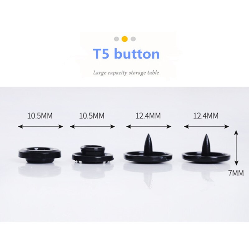 T5 Plastic Snaps Button Fasteners Zak Map Donkere Gesp Knop Hars Kledingstuk Accessoires Voor Baby Kleding