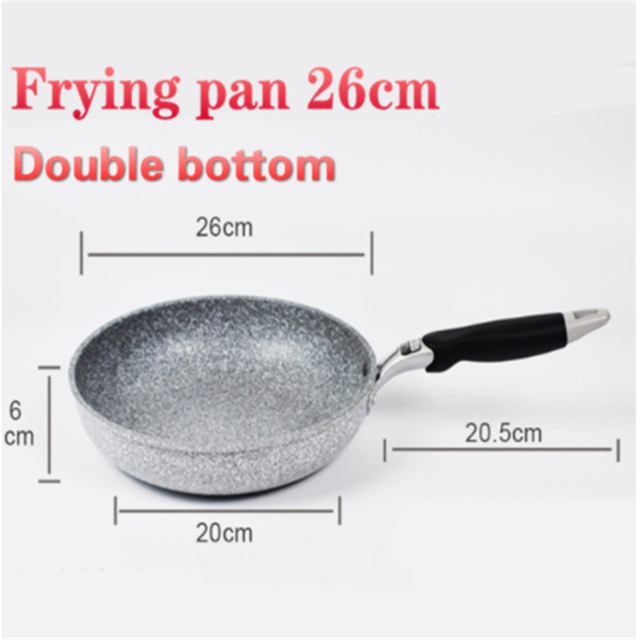 Frying Pan 28cm Wok Pan Non-stick Pan Home Skillet Cauldron Induction Cooker Frying Pans Pancake Pan Kitchen Supplies: B