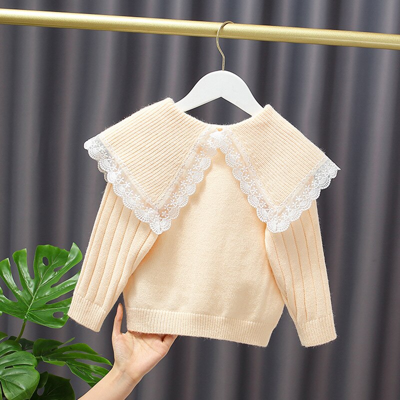 Bambino Ragazze di Paragrafo Della Principessa Del Maglione Del Merletto a maniche lunghe Giacca di Tendenza Per Bambini Maglie E Maglioni Bambini