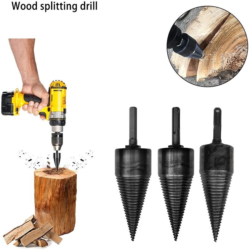 Wood Splitting Drill Electric Hammer Percussion Drill Household Hand Electric DrillWood Splitting Machine Spiral Drill