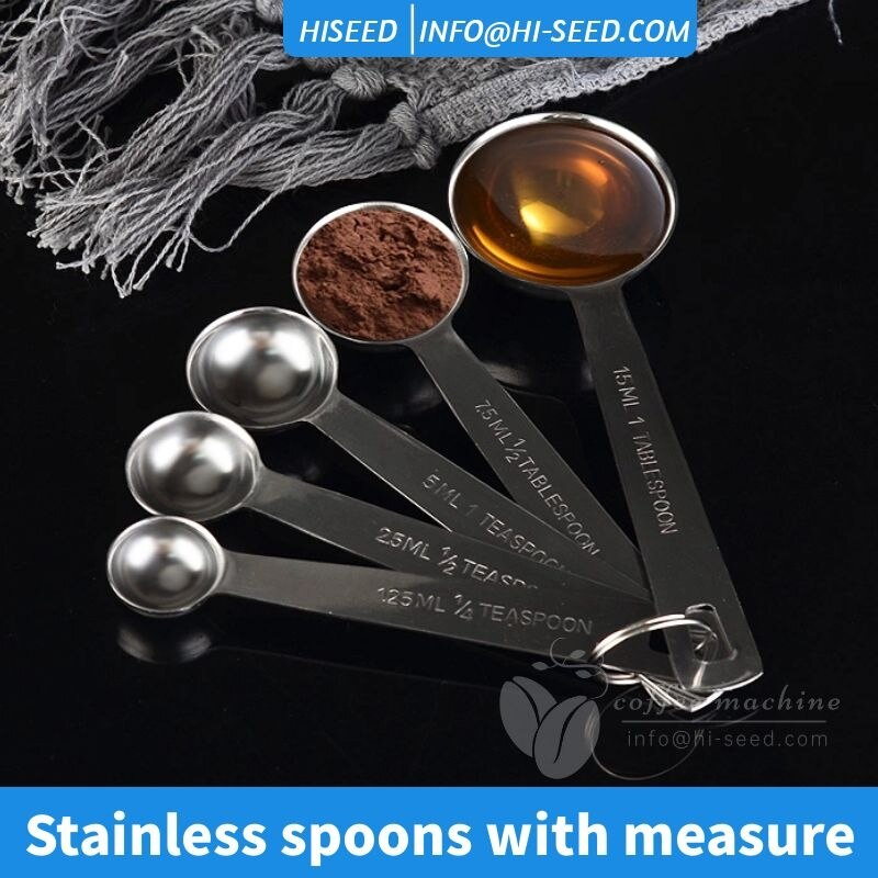 Baked stainless steel measuring spoon four-piece measuring cup commercial kitchen tools about 384 grams milk tea shop supplies