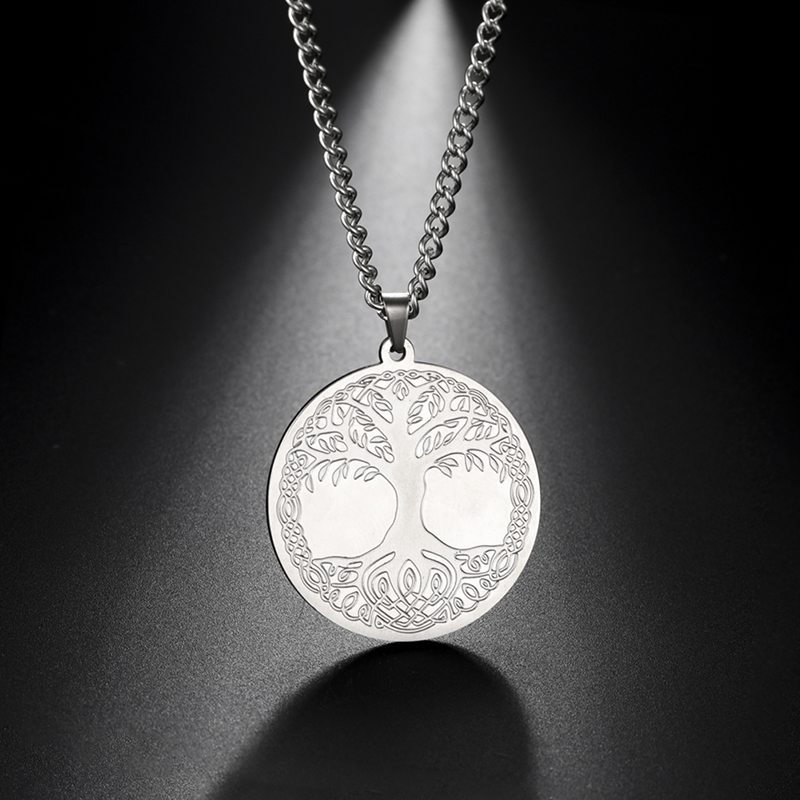 Dreamtimes Yin Yang Tai Chi Ketting Rvs Classic Mannen Leven Boom Ronde Sieraden Kerstcadeau: Rood-Bruin