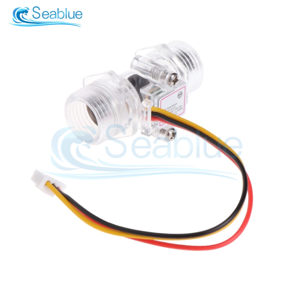 DC 5V 12V G1/2inch Transparent Water Flow Sensor Water Flow Meter Measurement Hall Flow Sensor Indicator Counter