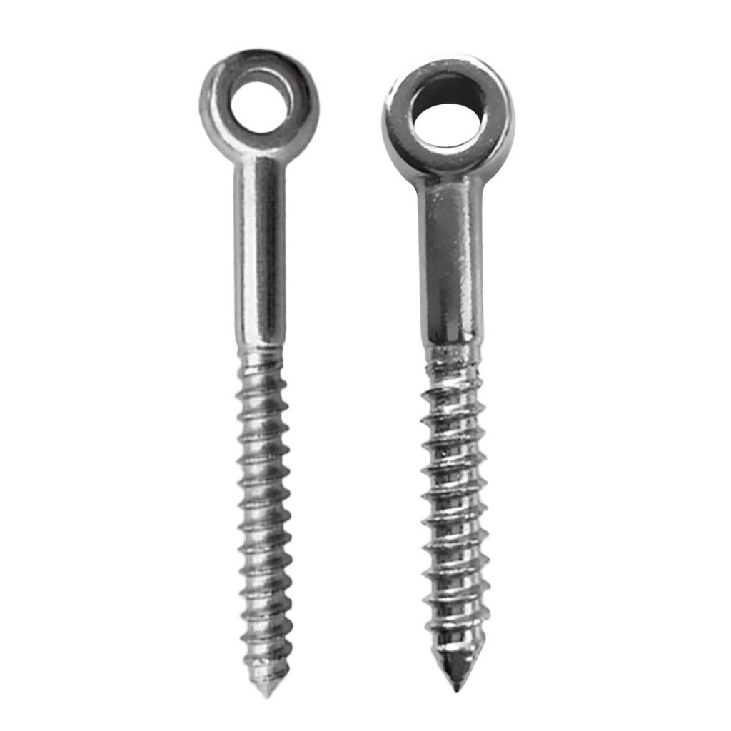 2 Pieces Marine Grade 316 Stainless Steel Threaded Screw Lifting Eye Bolt