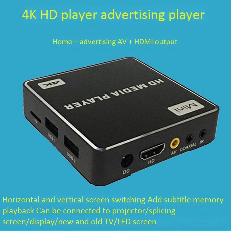 4K Media Player - RK3229 Processor - 8GB Storage - HDMI Output - Built-in Speaker