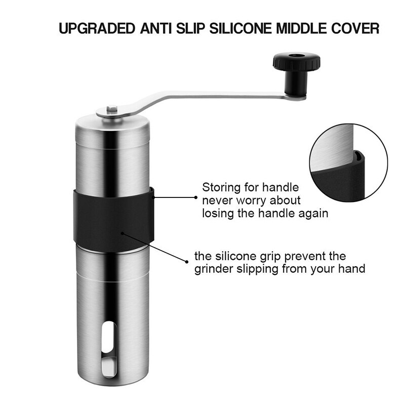 Stainless Steel 304 Manual Coffee Bean Grinder Mill Hand Grinder Kitchen Tool