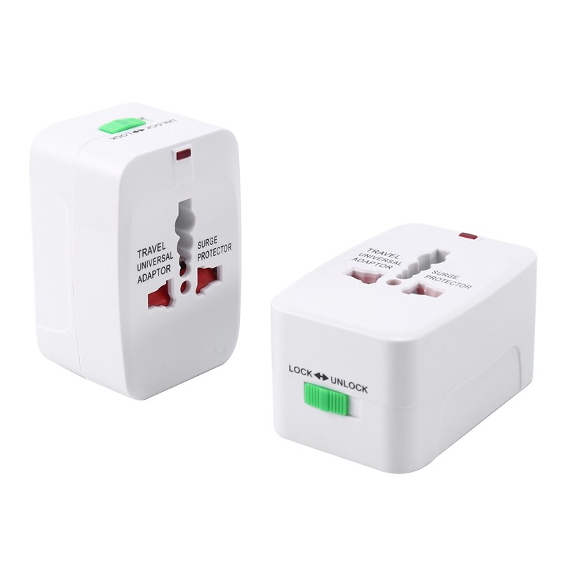 2 Travel Conversion Sockets, Pure Copper Universal Multinational Universal Wall Socket, EU / US / UK / Australia Plug