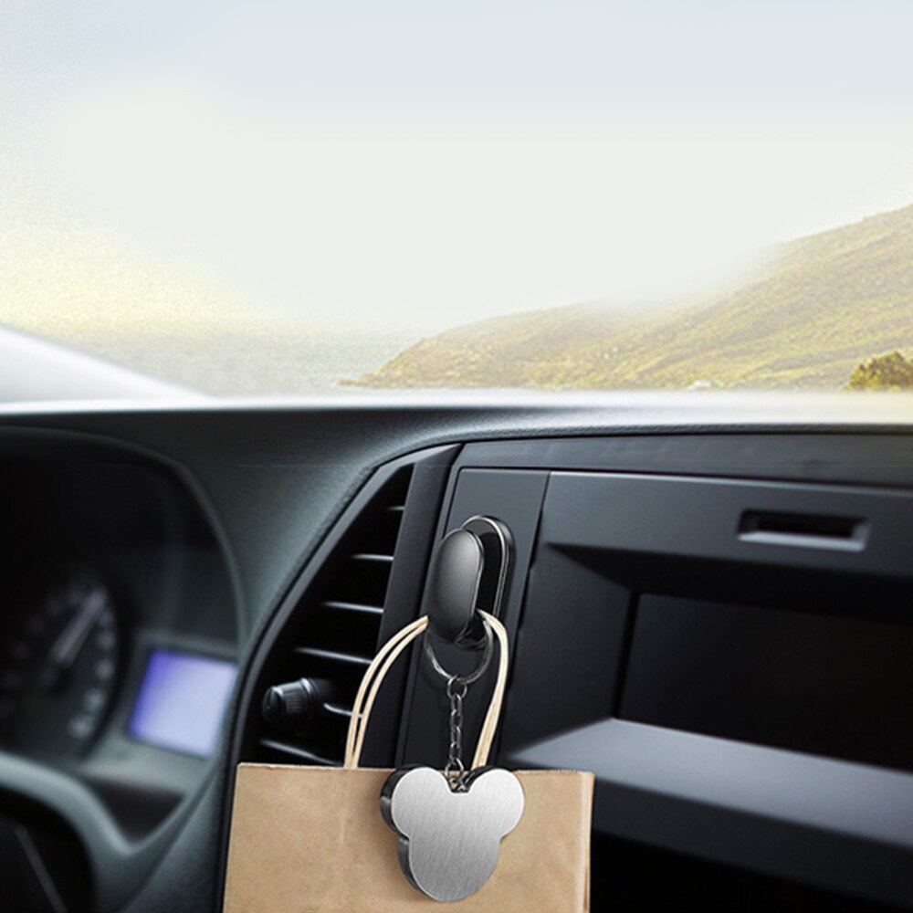 4 Pcs Car Hanging Hook Multifunction Car Sticky Hook Umbrella Key Holder Hook Bracket Wall Hanging Hook for Home(Black)