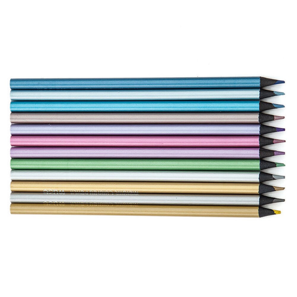 12 Colors Craft Student Sparkling School Eco Friendly Pencil Sketch Art Stationery Drawing DIY Lead