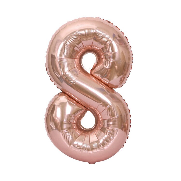Rose Gold Wedding Birthday Party Balloons Happy Birthday Letter Foil Balloon Baby Shower Anniversary Event Party Decor Supplies: 32inch 8