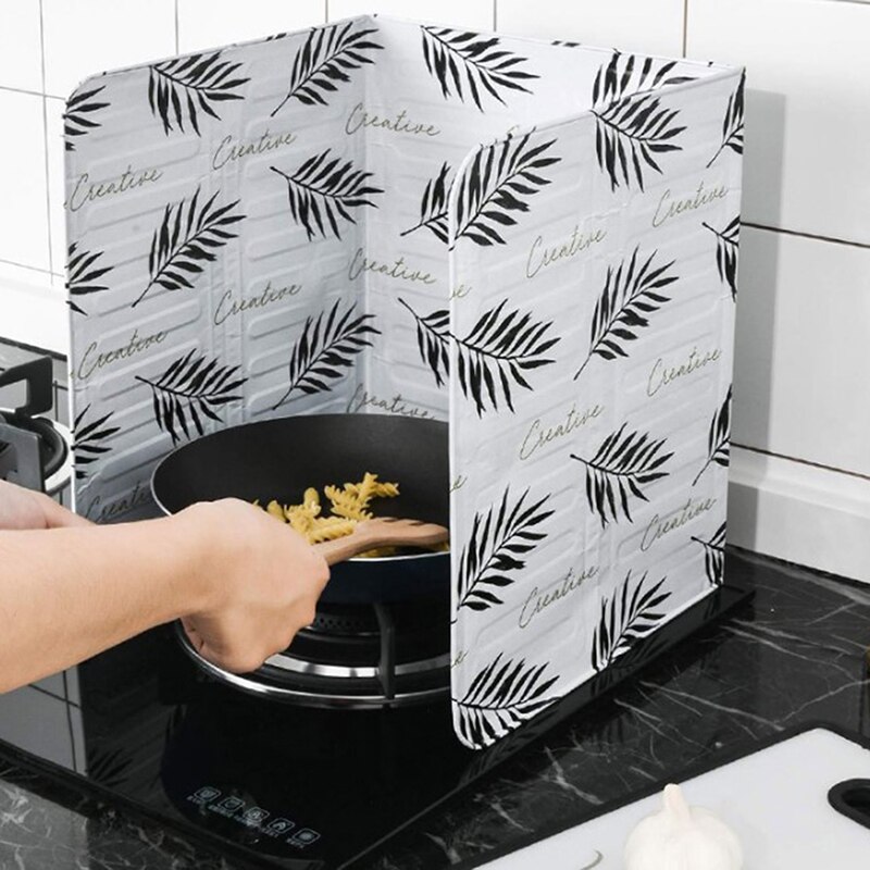 1pc kjøkkeninnretninger oljesprutskjermer aluminiumsfolie tallerken gasskomfyr sprutsikker baffel kjøkken kjøkkenredskaper